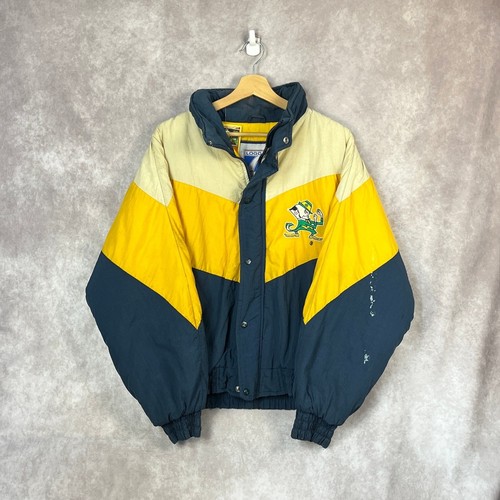 Chaqueta de Colección Años 90 Notre Dame Lucha Irlandesa LOGO 7 Para Hombre Mediana