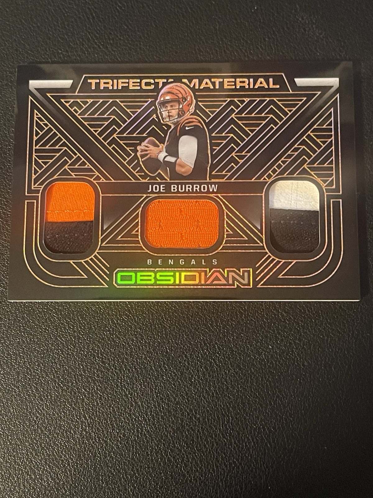 2022 Panini Obsidian Trifecta Materials Joe Burrow #75 NFL Football Card