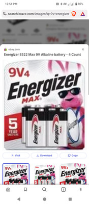 energizer ultimate lithium 9v battery×4