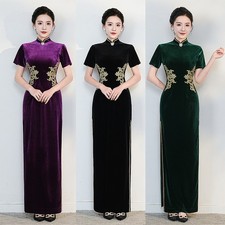 Chinese Cheongsam Long 2025 Elegant, Dress, Slim Long Dress Women Multi-colors