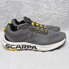 Scarpa Spin Planet Mens Size 10.5 Trail Running Shoes Gray Yellow Mesh