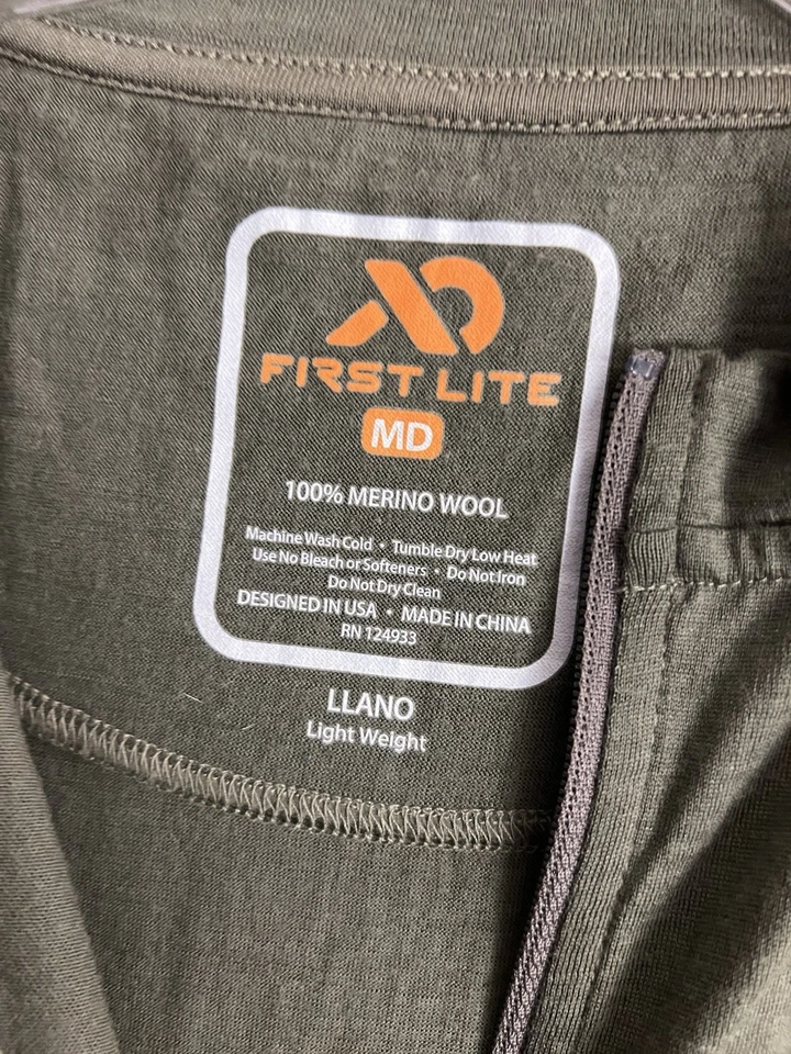 First Lite ASAT Camo Llano 1/4 Zip Merino Wool Shirt Men's Large Hunting Base - Image 3 of 4