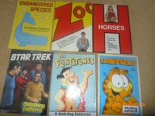 Vintage Gary Kennedy knitting patterns Garfield,Flintstones,Startreck,Zoo,Horses