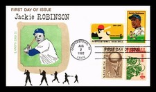 FIRST DAY OF ISSUE COVER COMBINATION SPORTS STAMPS JACKIE ROBINSON BASEBALL