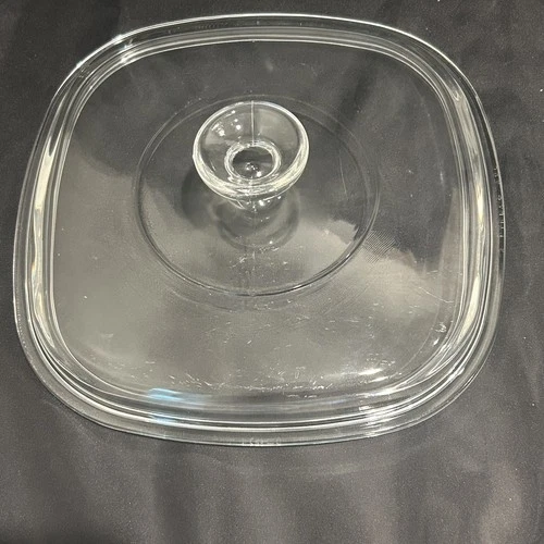 8.5” Pyrex A-9-C Clear CorningWare Square Glass Replacement Lid Preowned