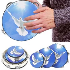 Hand Held Drum Bells Tamborine with Metal Drums Percussion Drum Toy Set