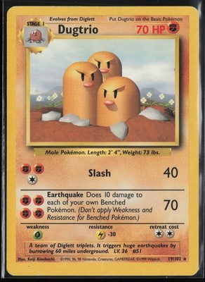 Dugtrio 19/102 Unlimited - Base Set - PTCG - MP