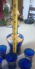 Mid Century Cobalt Bohemian Decanter with Shot Glasses — photo 2