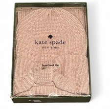 Kate Spade Blush Knit Scarf and Hat Set One Size