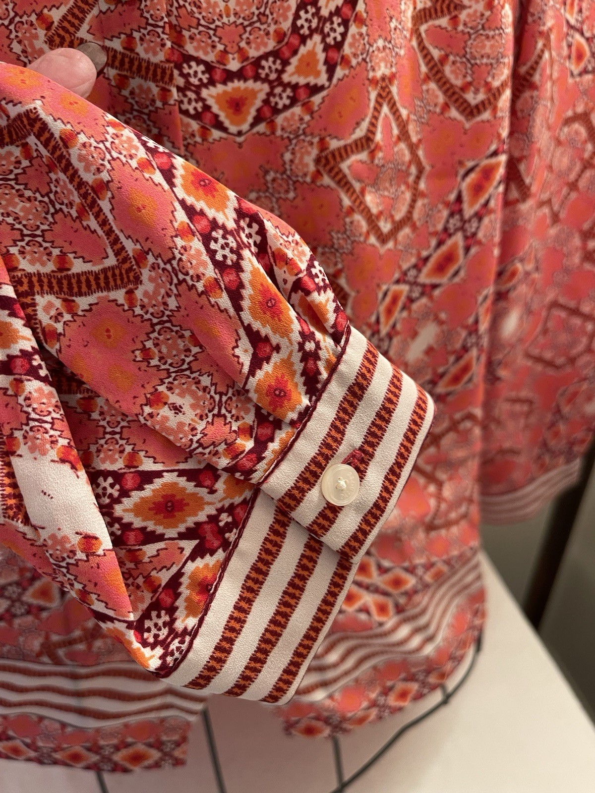 Talbots Small Petite Blouse Front Button Pinks L2… - image 6