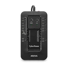CYBERPOWER EC450G ECOLOGIC BATTERY BACKUP 450VA/260W 8 OUTLETS - BLACK