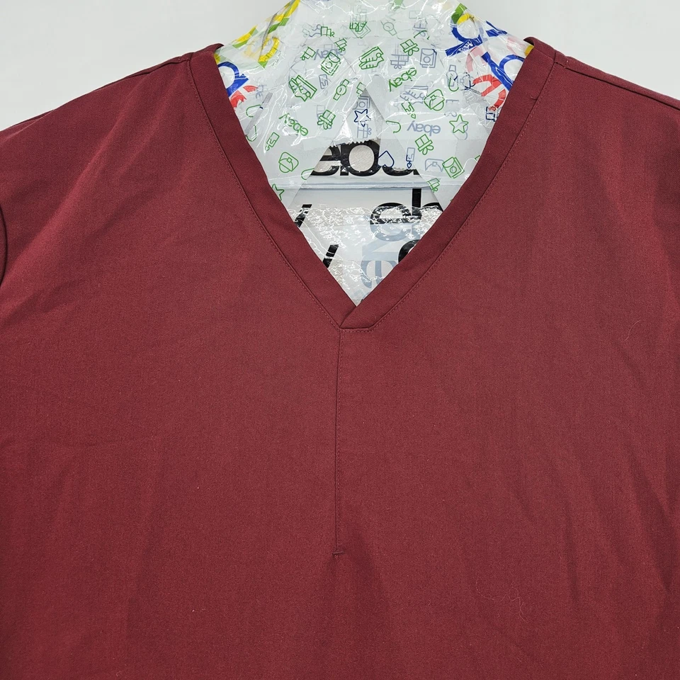 Fabletics Scrub Top Womens 4X Method 2 Pockets Uniforms Healthcare Maroon - Image 2 of 4
