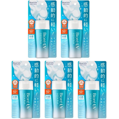 #ad Biore Sunscreen UV Aqua Rich Water Gel SPF50 PA 2.36floz 70ml Pack Of 5 $47.98