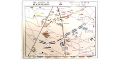 1815 “BATTLE OF WATERLOO”  PLAN MAP OF THE BATTLE AND FORMATIONS
