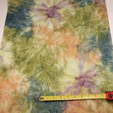 1 Yd Green Blue Purple Orange Mottled Watercolor Batik Fabric