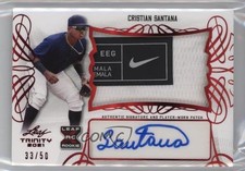 2021 Leaf Trinity Patch Auto Red 33/50 Cristian Santana #PA-CS1 Patch Auto 0q21