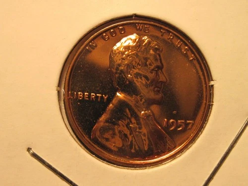 1957  LINCOLN WHEAT CENT, PROOF, FREE SHIPPING (#693D)