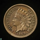 1863 Indian Head Small Cent - Very Fine Details: Pitting