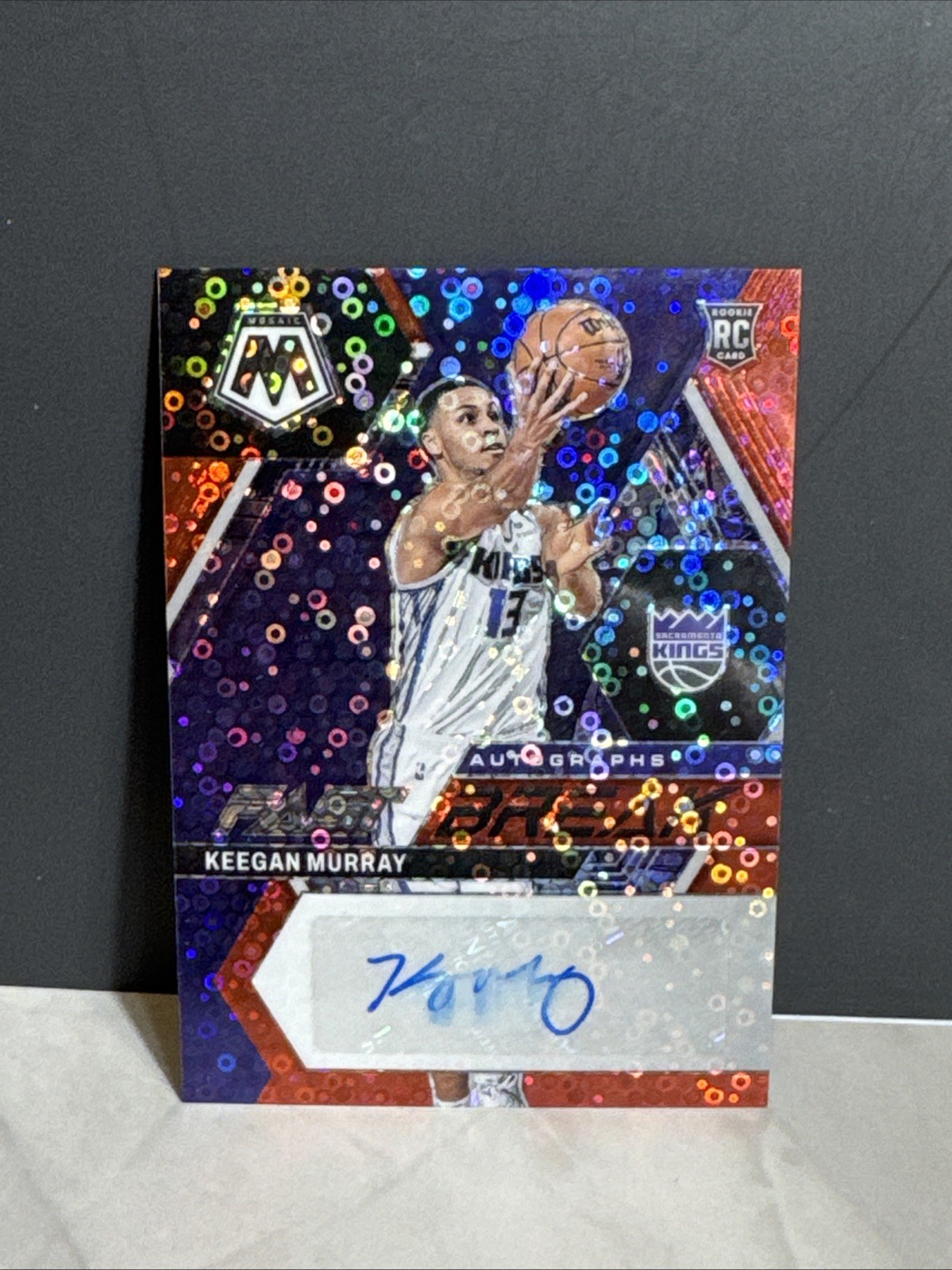2022-23 Panini Mosaic Auto Fast Break Red Keegan Murray #11/49 SMUDGED AUTO