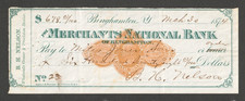 Scott # RN-D1, Used, Revenue Stamped Paper, Binghamton, NY Wholesale Grocer