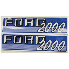 New Ford 2000 Gas Hood Decal Set (White Letters)
