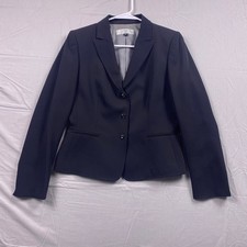 Tahari Arthur S. Levine Blazer Suit Jacket Womens 8 Black Work Business 3-Button