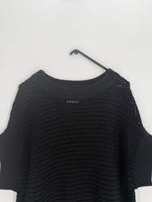 Varley Corvallis Open Knit Drawcord Cinched Hem Black Sweater Size Small