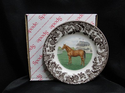 Spode Woodland Horses Thoroughbred, England: NEW Salad Plate (s), 7 3/4'', Box