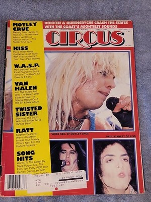 Circus Magazine May 1985 Vince Neil Cover/WASP/Ratt/David Lee Roth Poster VG