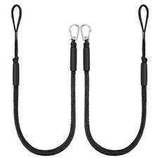MOCLEAR 4 Feet Bungee Dock Lines for Boats, Heavy 4 Pack of 2 , Black