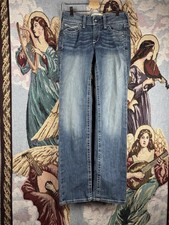 Ariat Jeans Womens 29x33 Blue Real Mid Rise Icon Rainstorm Straight Western