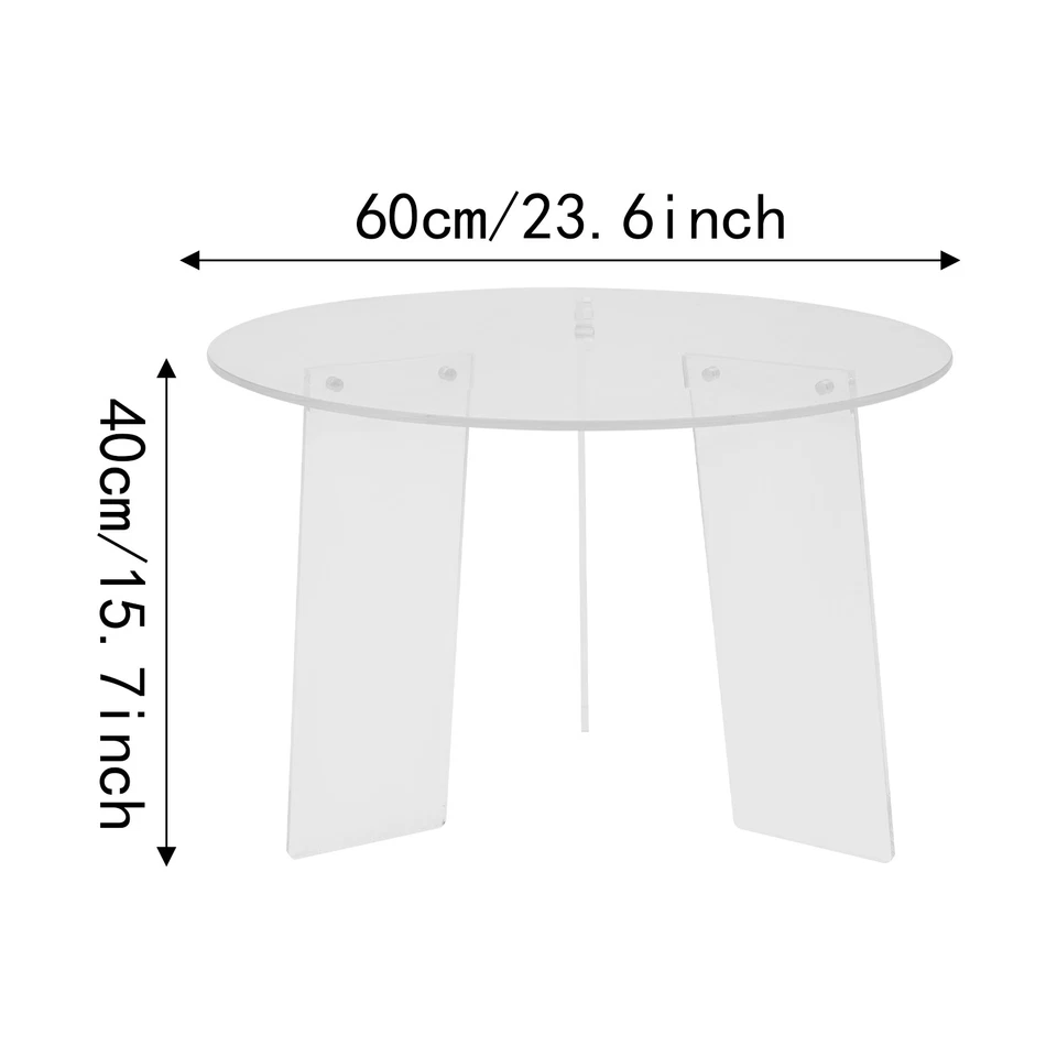 23.6*15.7 in Clear End Table Round Acrylic Side Table Home Decor coffee table - Image 2 of 4