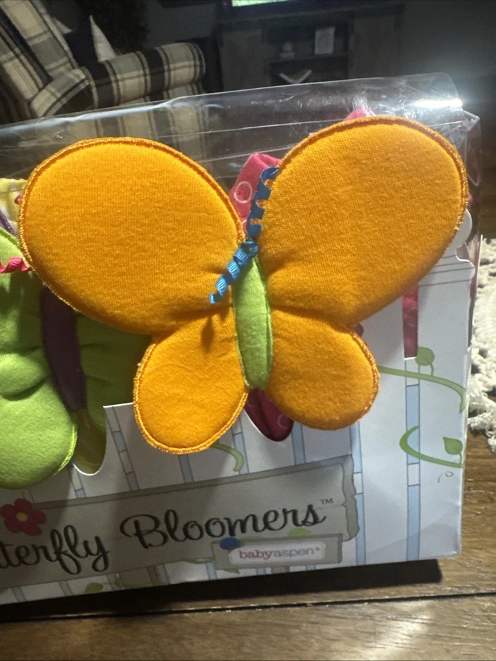 Baby Girl BLOOMERS DIAPER COVER Butterfly Fluttering Bums SET 3 BOXED 0-6M Aspen — 第 2/4 张图片