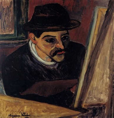023 Suzanne Valadon  Maurice Utrillo in front of his easel 1919  Giclée Fine Art