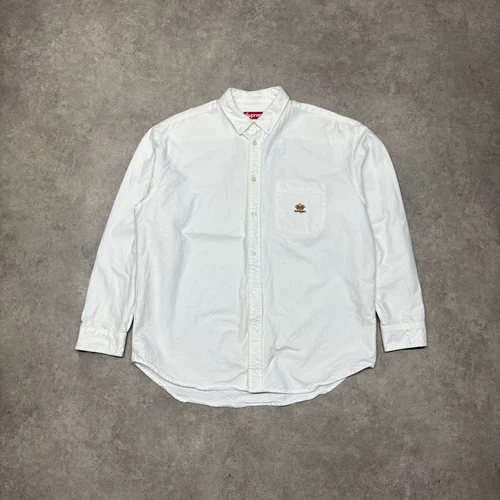 Chemise blanche à manches longues Supreme petit logo (M)