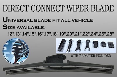 26''+19'' Combo ALL SEASON 8 Adapter Hook BRACKETLESS WINDSHIELD WIPER BLADES J91