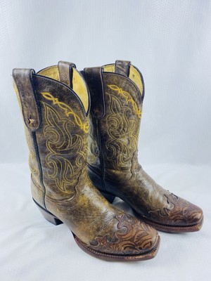 Tony Lama Western Boots Ladies 7-1/2 B Wingtip Santa Fe Leather Vaquero  VF6004 | eBay