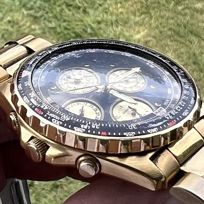 Vintage Seiko Flightmaster 7T34-6A09 Quartz Chronograph Men's
