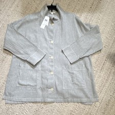 NWT Eileen Fisher Stripped Linen Jacket