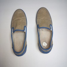 Bottega Veneta Women Raffia Blue Leather Trim Slip On Sneakers Made in Italy