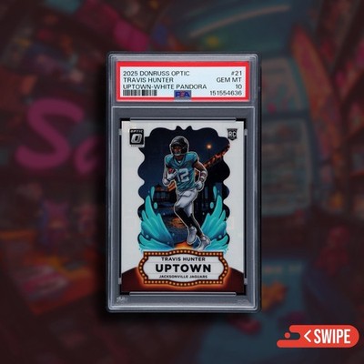 Travis Hunter White Pandora Uptown /25 RC #21 PSA 10 - 2025 Panini
