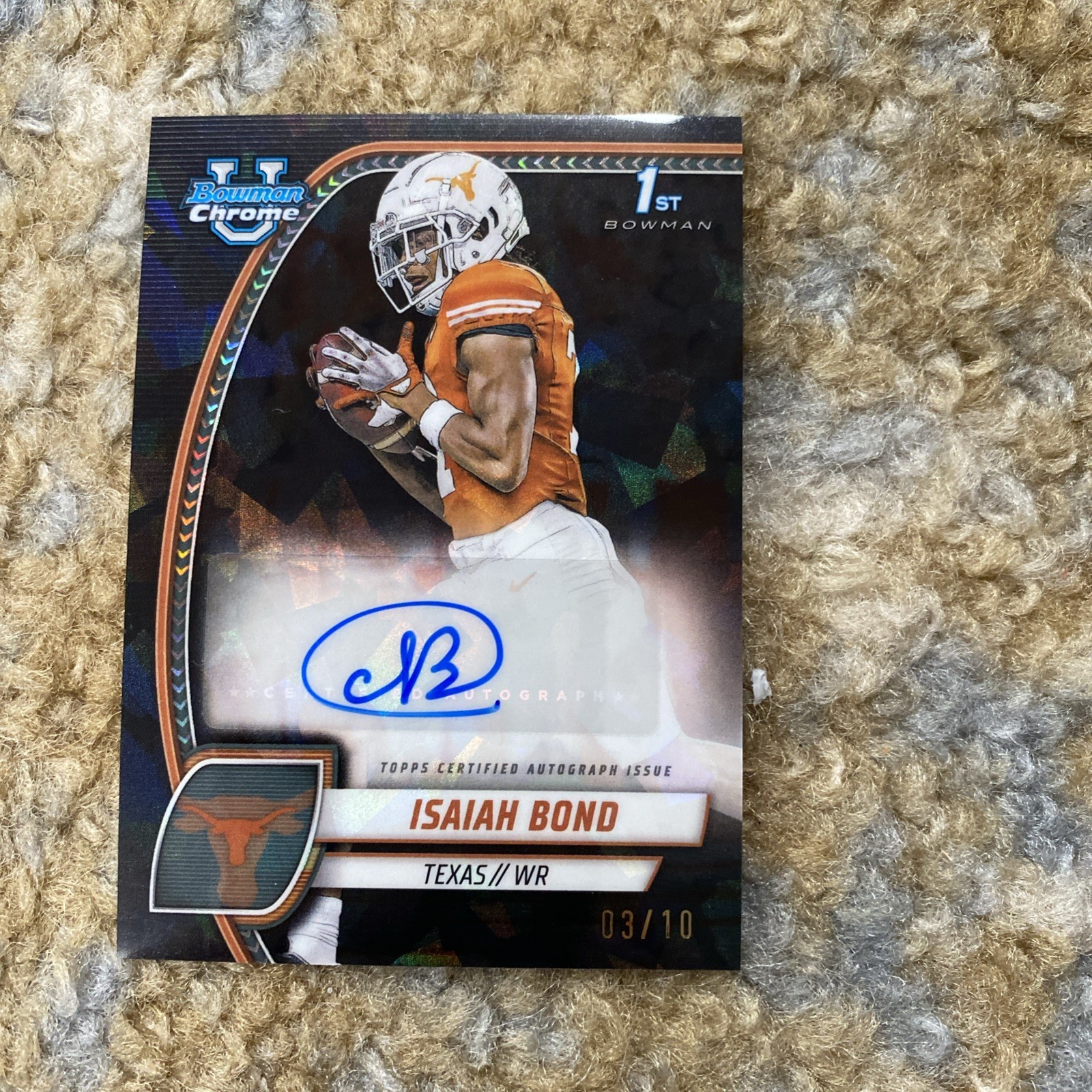 ISAIAH BOND 2024 Bowman U Chrome BLACK SAPPHIRE AUTO /10 PA-IBO
