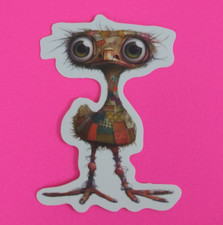 Ostrich Cute Patchwork Animal Sticker 2.25