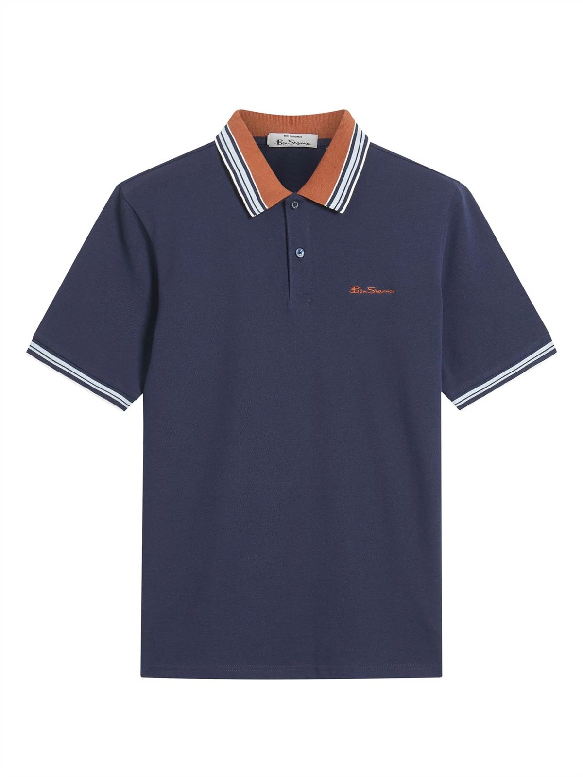 Ben Sherman House Men's Neck Polo Shirt Dark Blue, 2XL-5XL