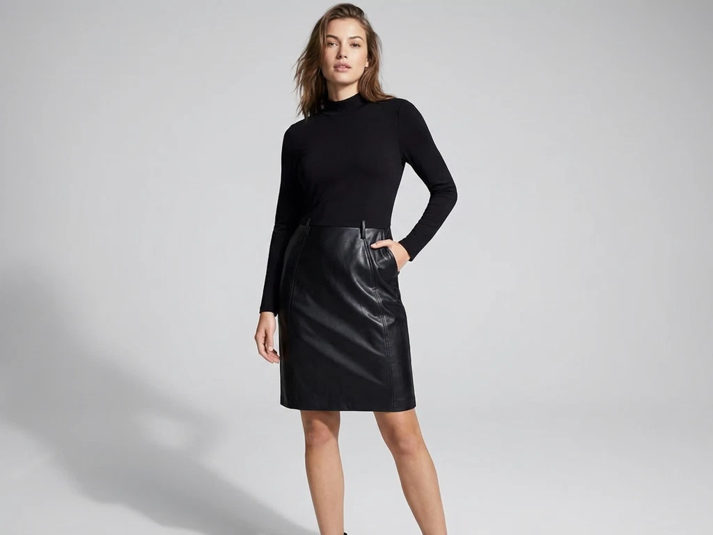 slim fit dress slacks Kim Faux Leather Skirt – Sunshine Girls Boutique main image 0