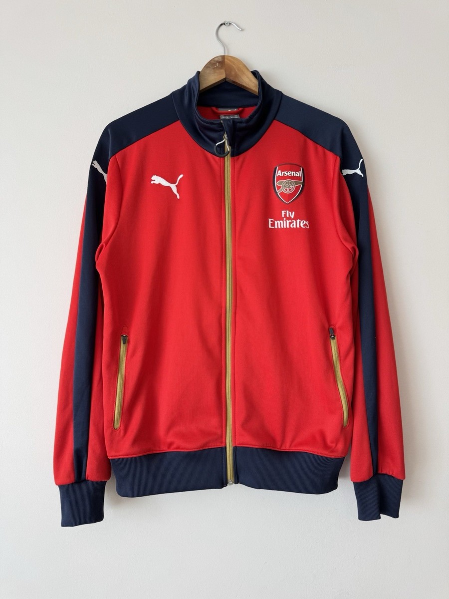 15-16 arsenal FC PUMA HARFJIP jacket M 赤 Arsenal 2015-2016 Soccer Track Jacket Football Tracksuit Size