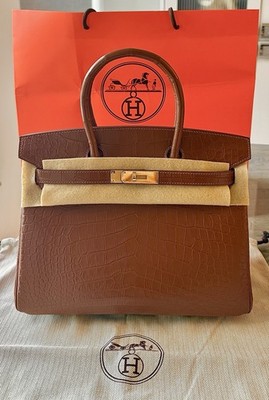 HERMÈS Gold Matte Porosus Crocodile BIRKIN 30 