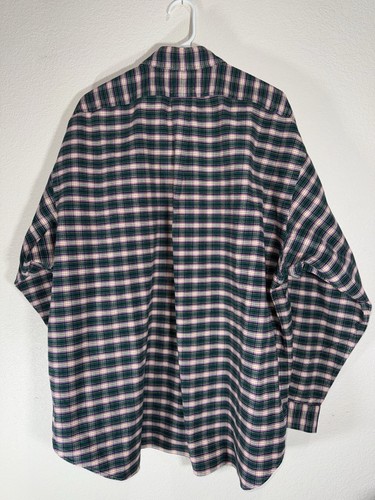 Vtg Ralph Lauren The Big Shirt Mens 2XL Red Green Plaid Cotton Button Oxford - Picture 2 of 4