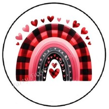 RAINBOW HEARTS VALENTINES DAY ENVELOPE SEALS LABELS STICKERS PARTY FAVORS