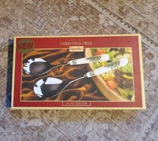 Spode Christmas Tree Salad Servers Serving Set Servers Spoon Fork NIB
